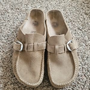 Birkenstock Buckley Tea Leather Suede Narrow Width